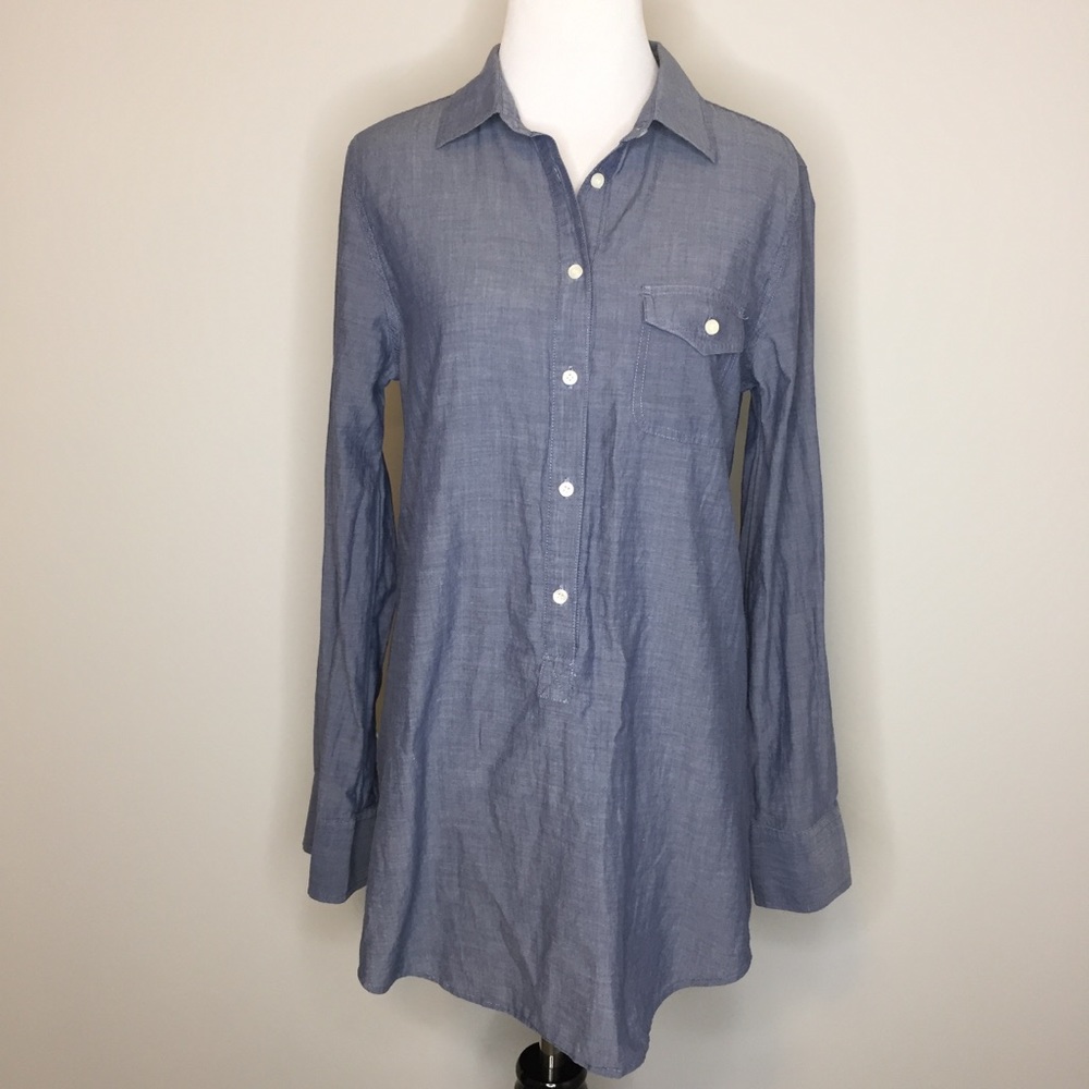 J. Crew Chambray Popover Tunic - Small - Picture 3 of 8
